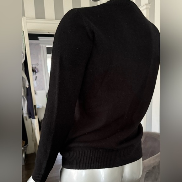 NWT! Brand new Liny Xin crewneck black 100% merino wool sweater - Picture 2 of 5